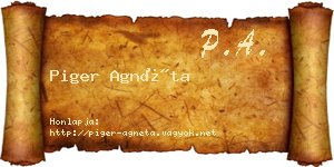 Piger Agnéta névjegykártya